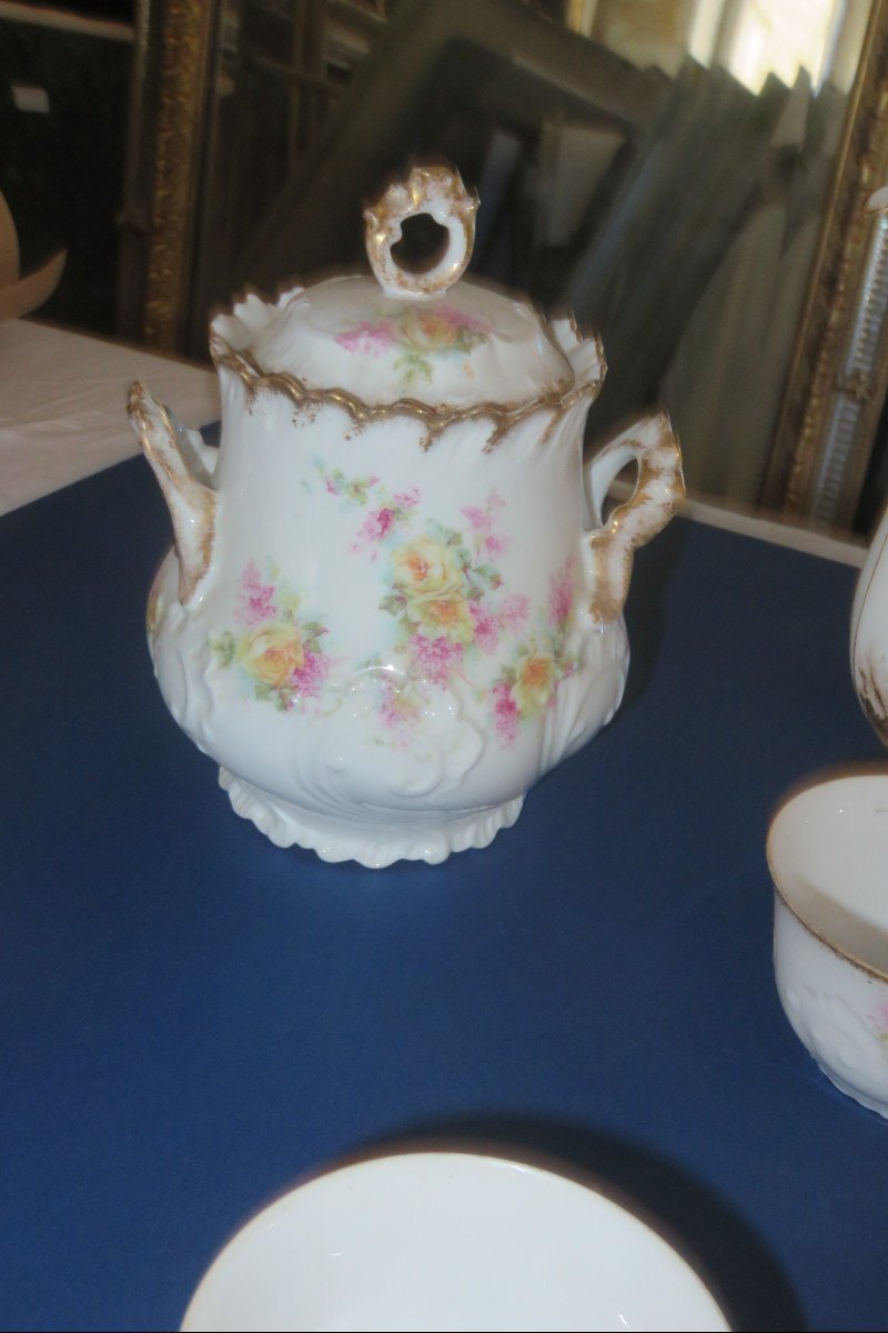  Paroutaud et frères,  Service à Café, Porcelaine De Limoges,  époque  Début 20ème.-photo-3