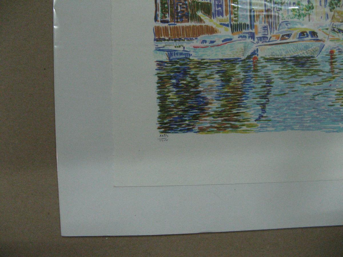 Marine: Port Grimaud, Original Lithograph, Signed, Numbered.-photo-2