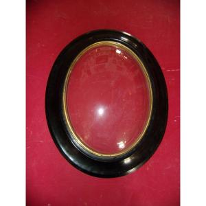 Oval Frame, 19th Time, Napoleon III, Curved Glass.