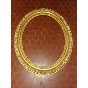 Large Oval Frame, In Golden Wood, 19th Time.