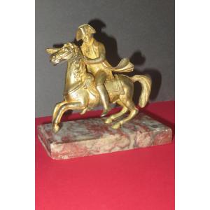 Napoleon 1st On Horseback, Gilt Bronze, 19th Century.