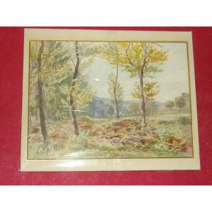 Landscape, Watercolor, Late 19th Century.
