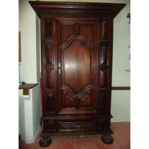 Wardrobe, Solid Wood Cupboard From The Late 18th Century.