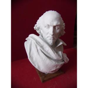 Bust Of Shakespeare, Late 19th Century Limoges Porcelain Cookie.