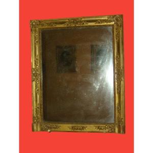 Miroir époque 19ème doré à la feuille.