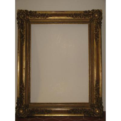 Cadre époque 19ème En Bois Doré.