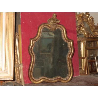 Mirror Of Shape, 19th Century, Golden Wood.