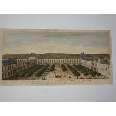 " Vue De l'Hopital Royal De Bicestre ", Vue d'Optique époque 18ème.