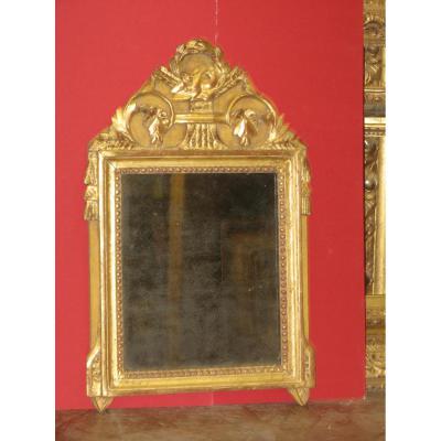 Miroir, époque Louis XVI En Bois Sculpté.