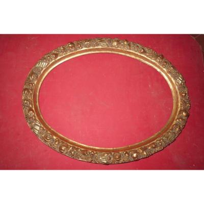 Oval Frame, 19th Time In Golden Wood.