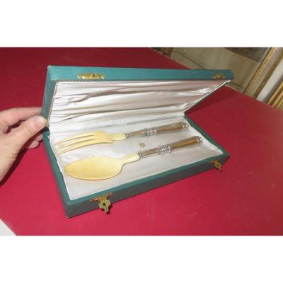 Box: Silver Salad Cutlery, Late 19th Time