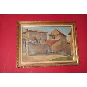 "the Farm", Painting Signed Louis Marechal, 20th Time.