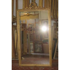 Miroir, époque 19ème, En Bois Doré.