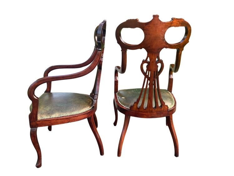 Pair Of English Armchairs-photo-4