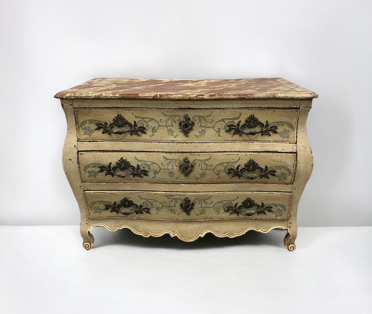 Painted Louis XV Period Tomb Commode