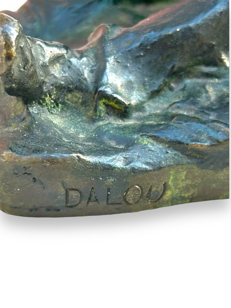 Sculpture En Bronze Signée Dalou « le Moissonneur Affûtant Sa Faux »-photo-3