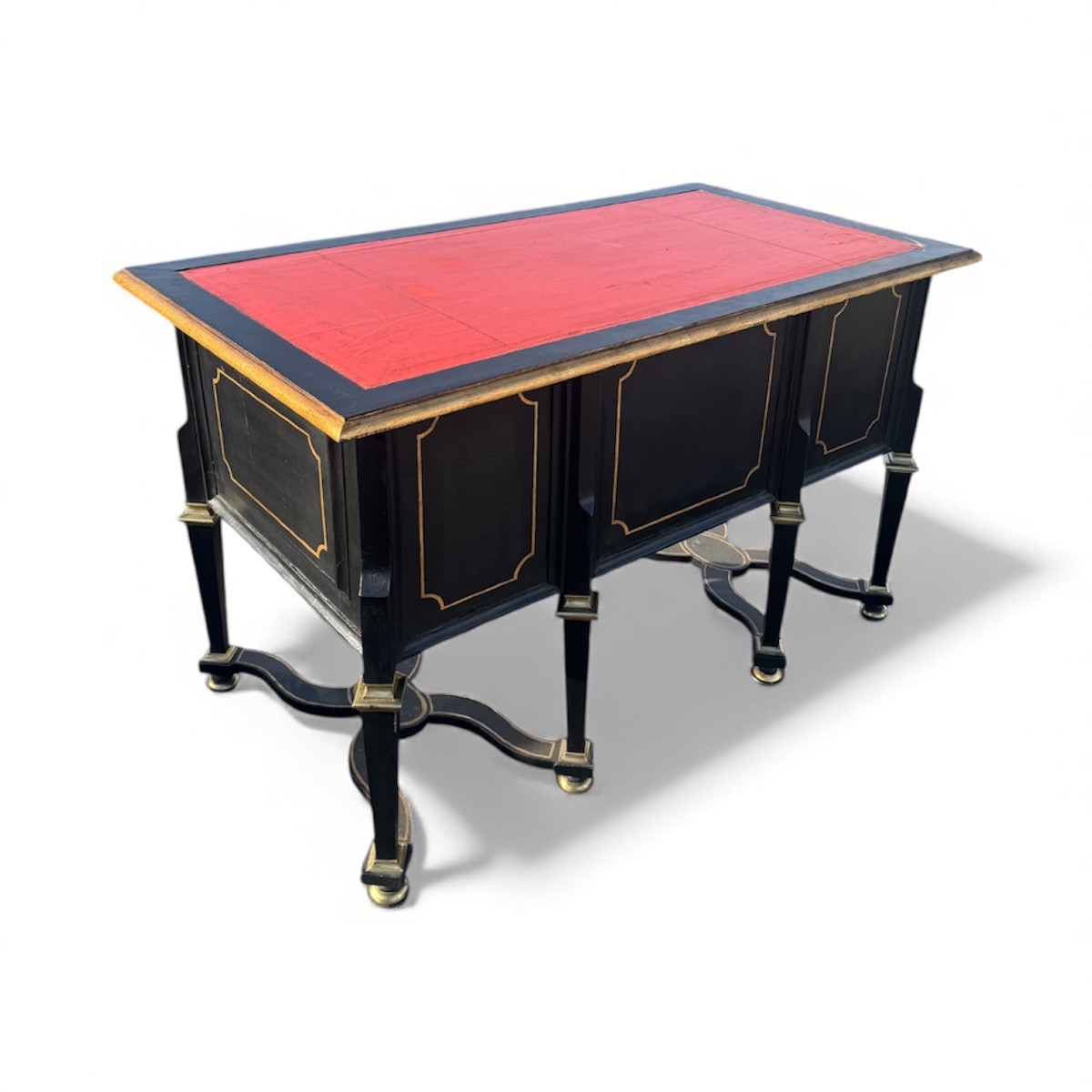 Louis XIV Style Mazarin Desk In Ebonized Wood-photo-4