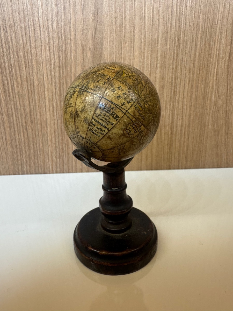 Miniature World Map Signed C. Abel-klinger – 19th Century-photo-1