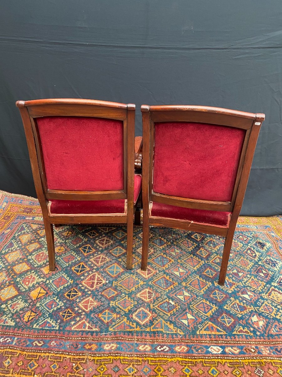 Pair Of Mahogany Restoration Period Armchair-photo-3