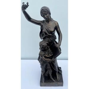 Henri Levasseur (XIXᵉ) – « L’Éducation » – Bronze patiné, Société des Bronzes de Paris –