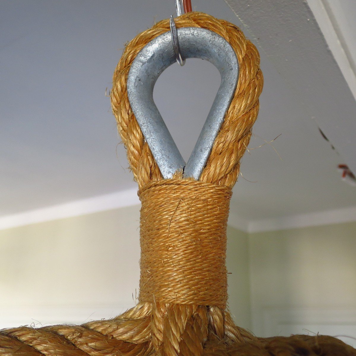 Rope Chandelier In The Style Of Audoux Minnet Circa 1950-photo-4