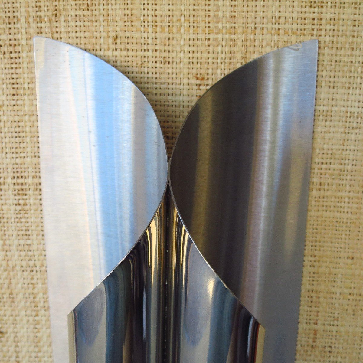 Pair Of Charles House Sconces In Stainless Steel, Circa 1970-photo-3