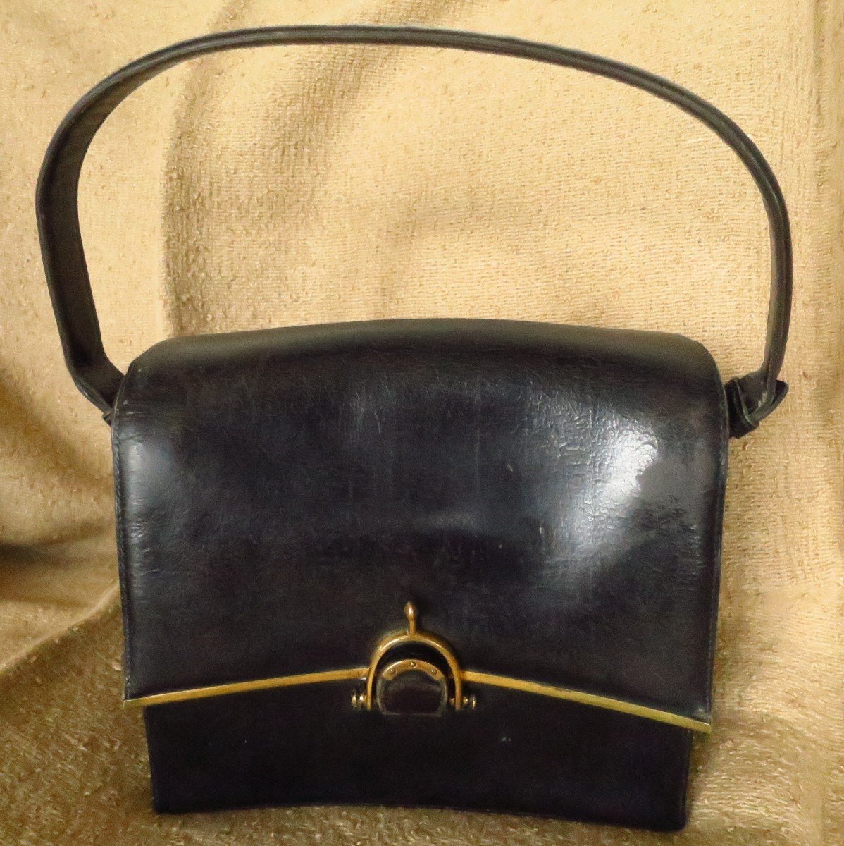 Hermès Paris Box Black Eperon Bag, Circa 1950