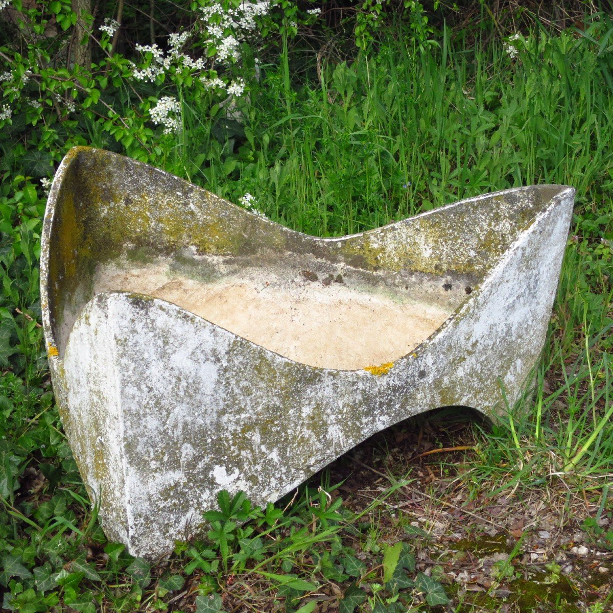 Pair Of Planters By Willy Guhl Called "molars", Eternit Ag/elo 1954-photo-1