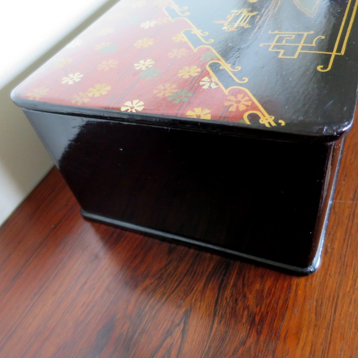 Napoleon III Box With Chinese Decor In Boiled Cardboard-photo-1