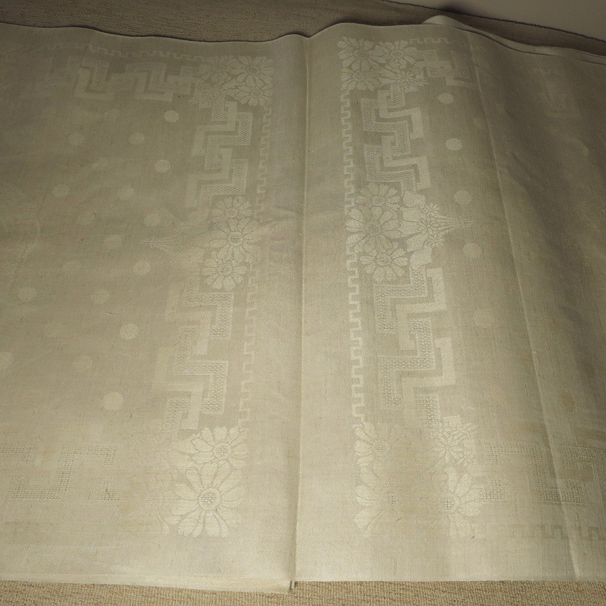 12 grandes serviettes de table vers 1900 à ourler-photo-3