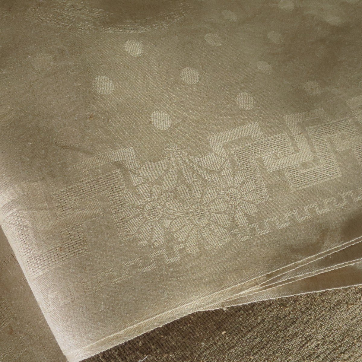 12 Large Napkins Circa 1900 To Hem-photo-2