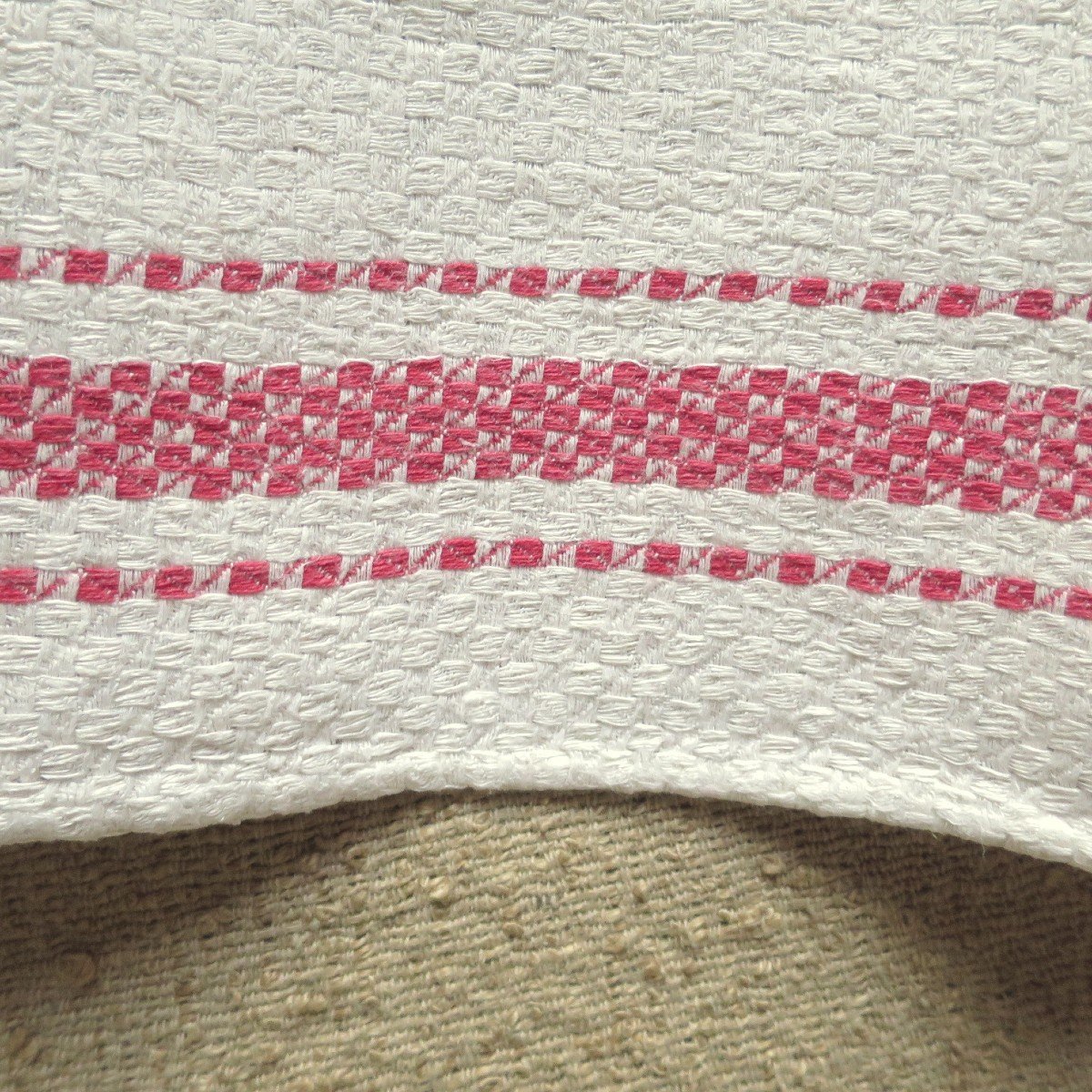 11 serviettes anciennes en lin monogrammées MB en rouge, début XX°-photo-4