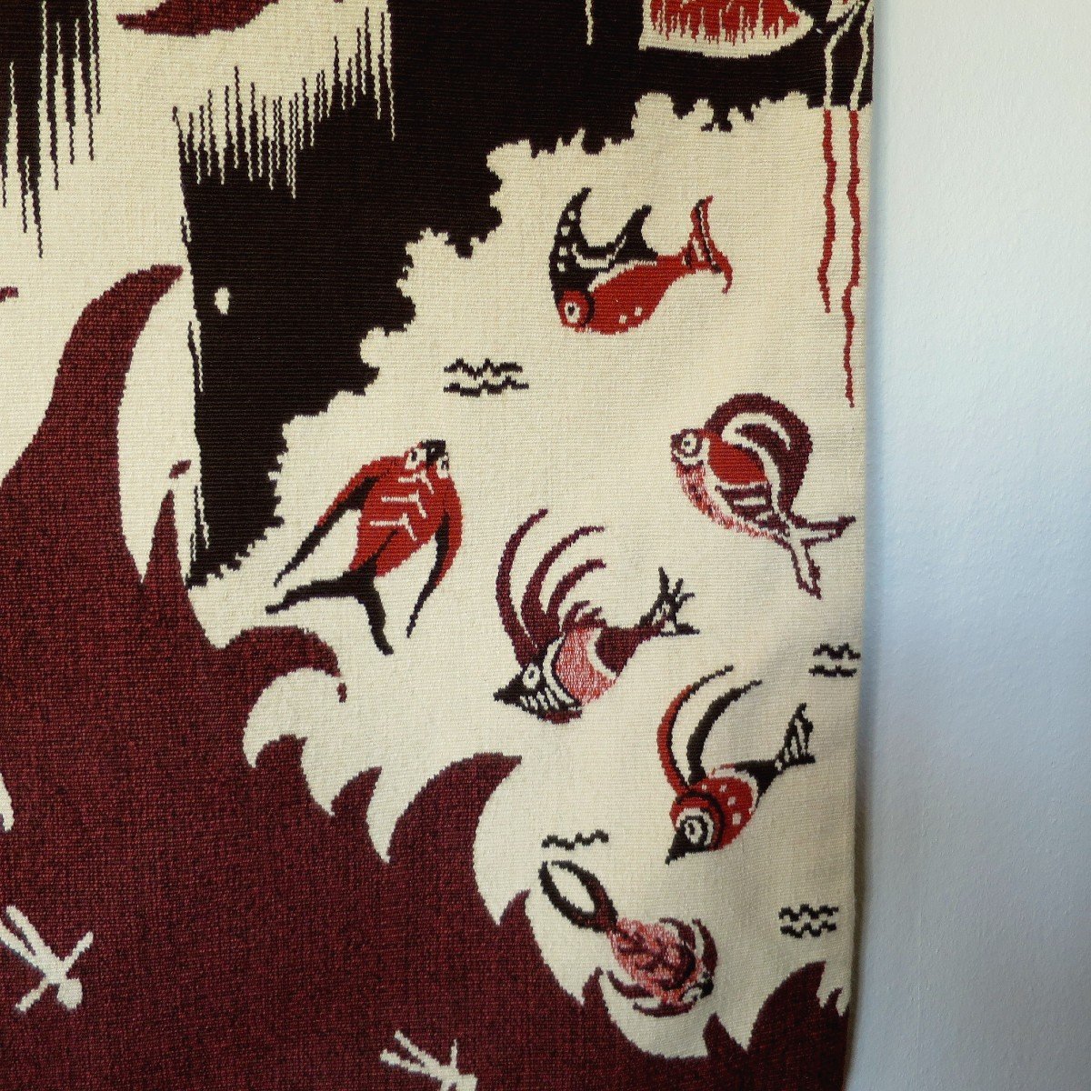 Hand-woven Tapestry, "apocalypse", 1960s, Signed Sc-photo-4