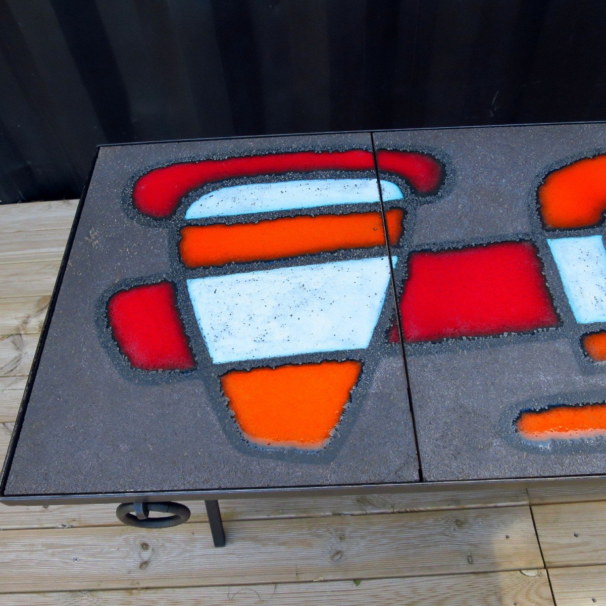 Coffee Table By Robert And Jean Cloutier In Lava Stone-photo-1