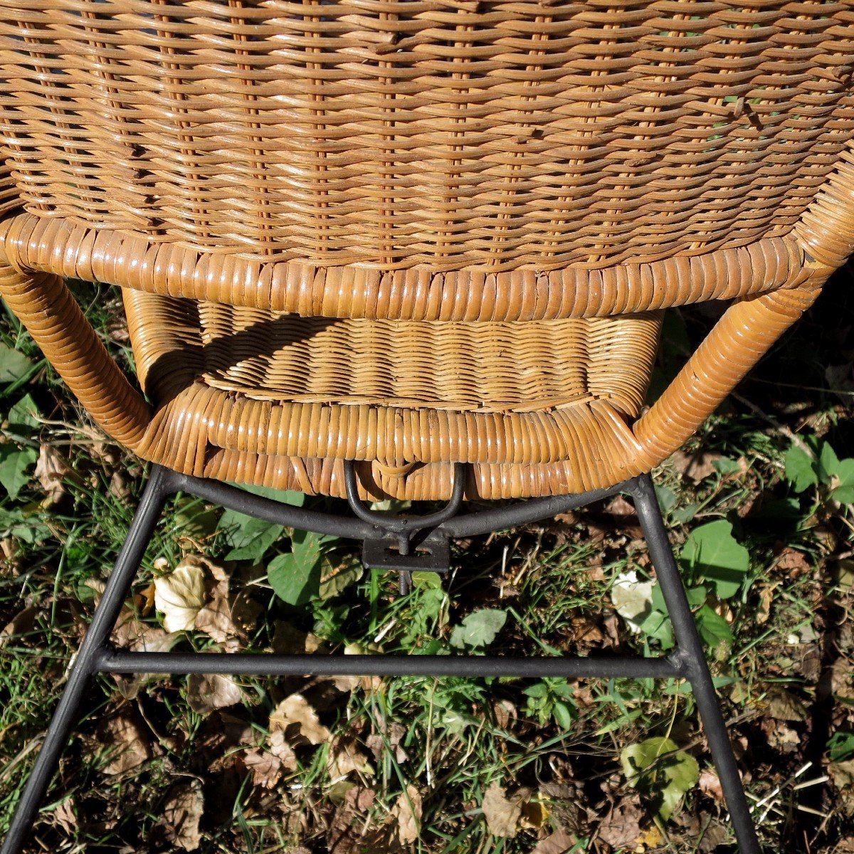 Dlg Wicker And Metal Armchair By Janine Abraham And Dirk Jan Rol, Circa 1950-photo-4