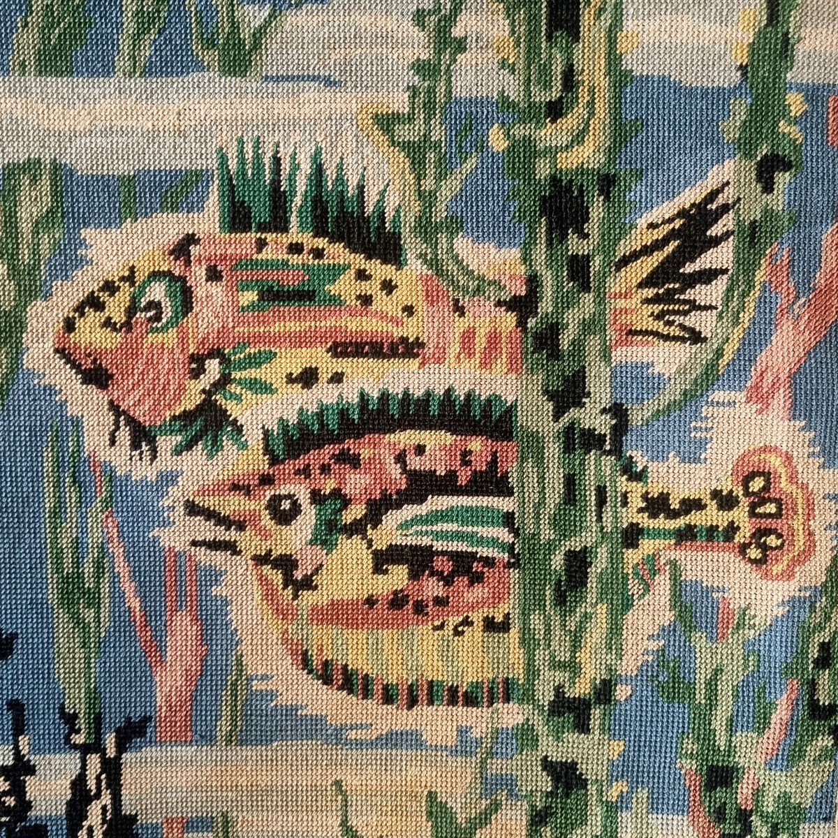 Fish Tapestry By Jean Lurçat On Canvas, 20th Century-photo-6