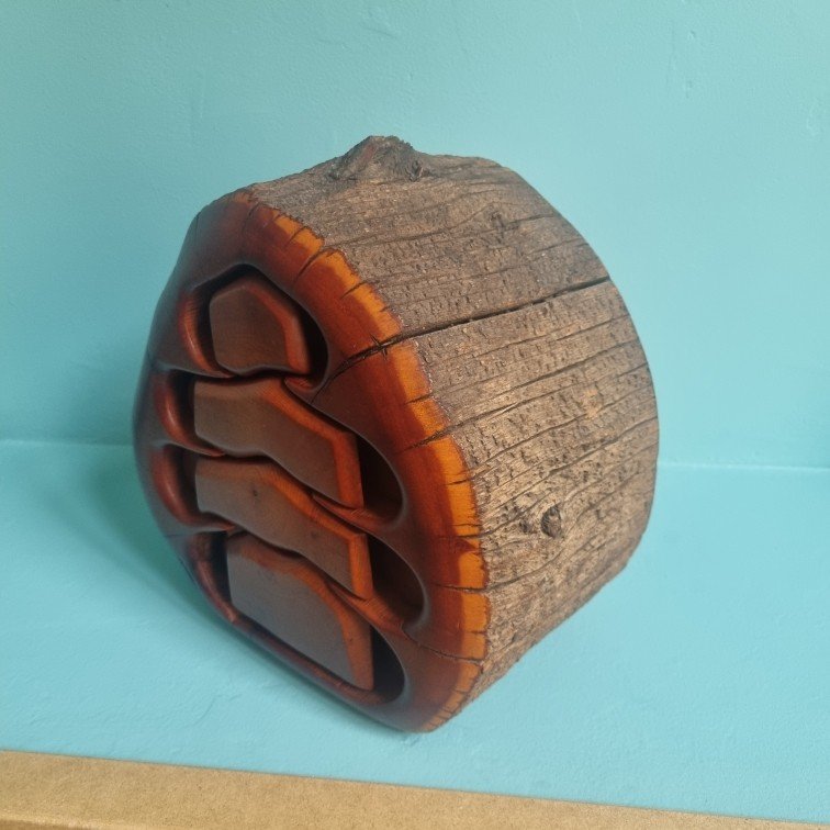 Coffret à bijoux en bois monoxyle, SPANCRAFT, vers1980, USA, 4 tiroirs-photo-6