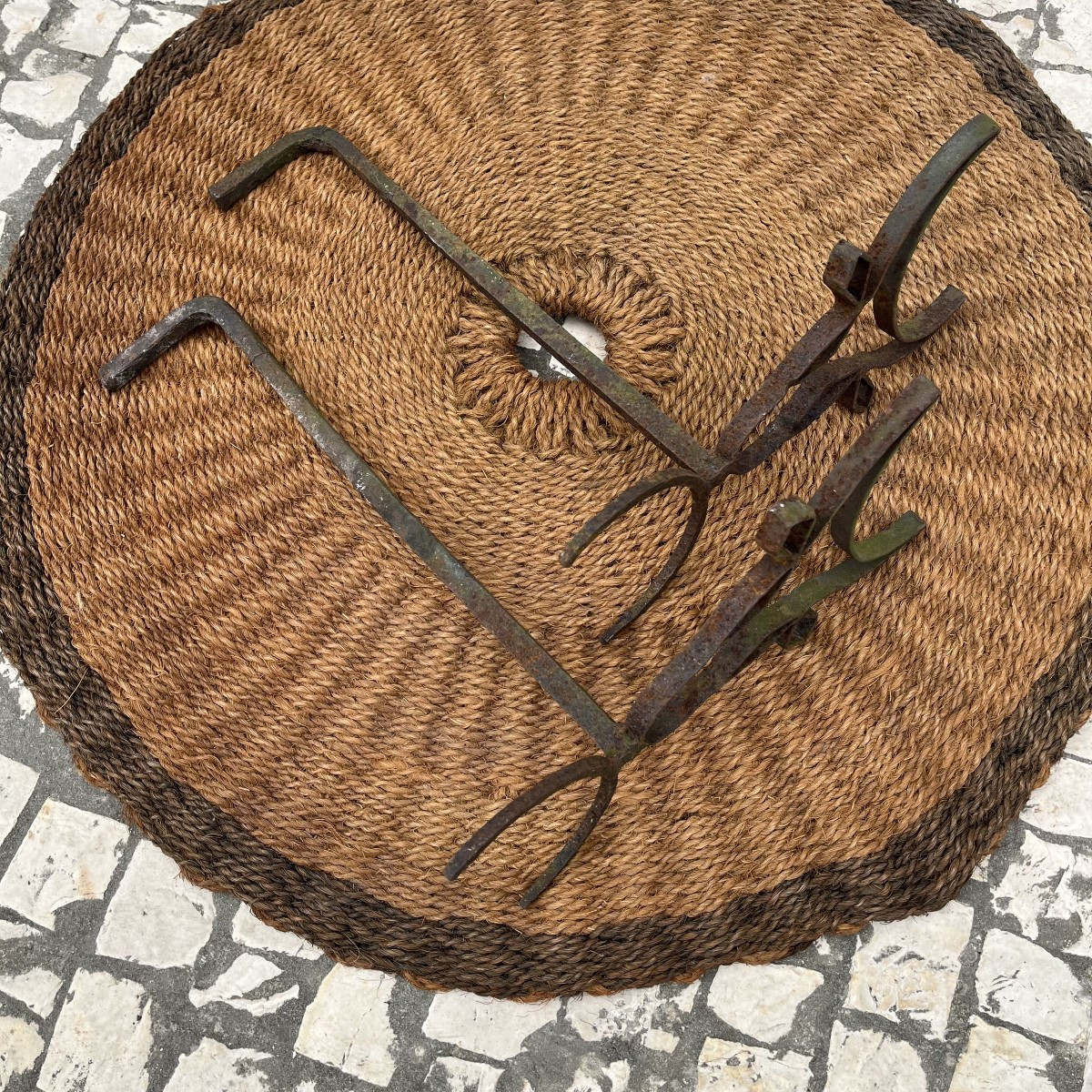 Paire de chevets Taureau en fer forgé  circa 1950-photo-3