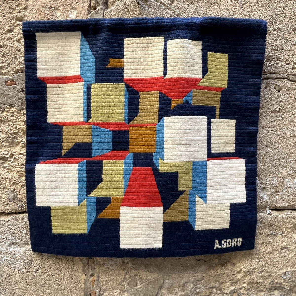Tapisserie ”Manhattan" d’Amato Soro, sur canevas, circa 1980