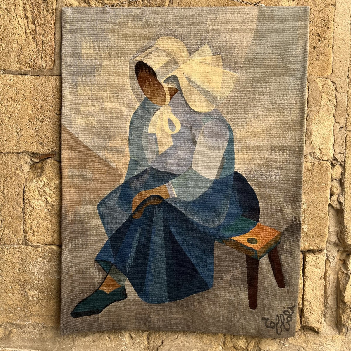 Tapisserie de Louis Toffoli tissée à Aubusson par les Ateliers Robert Four "La payse"