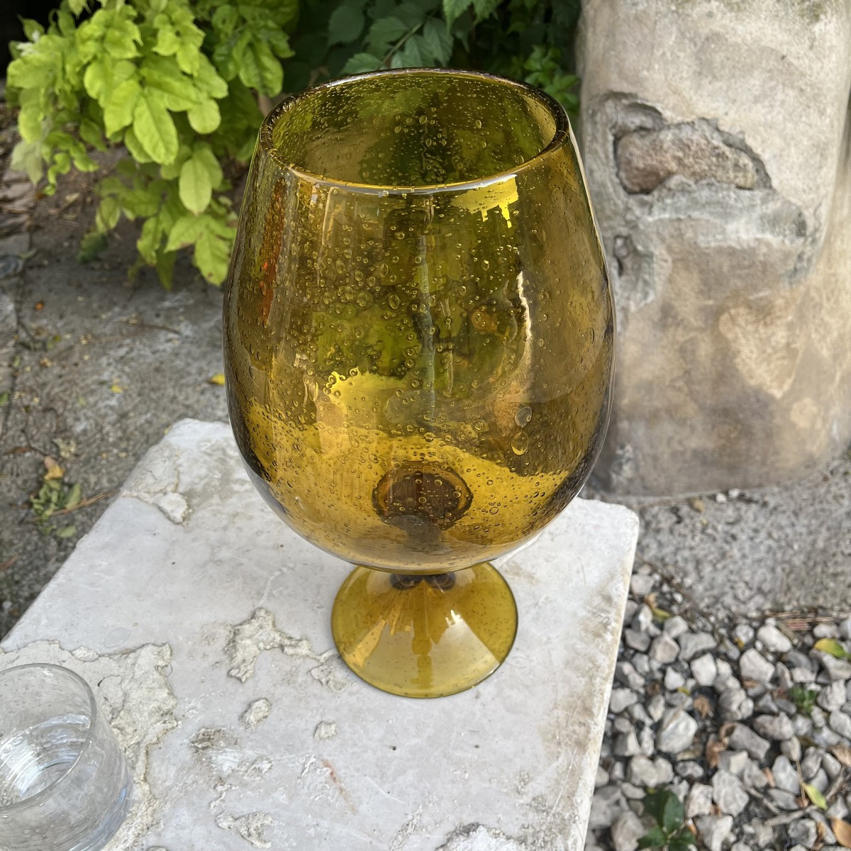 Biot Stemmed Glass In Blown Glass Circa 1960-photo-2