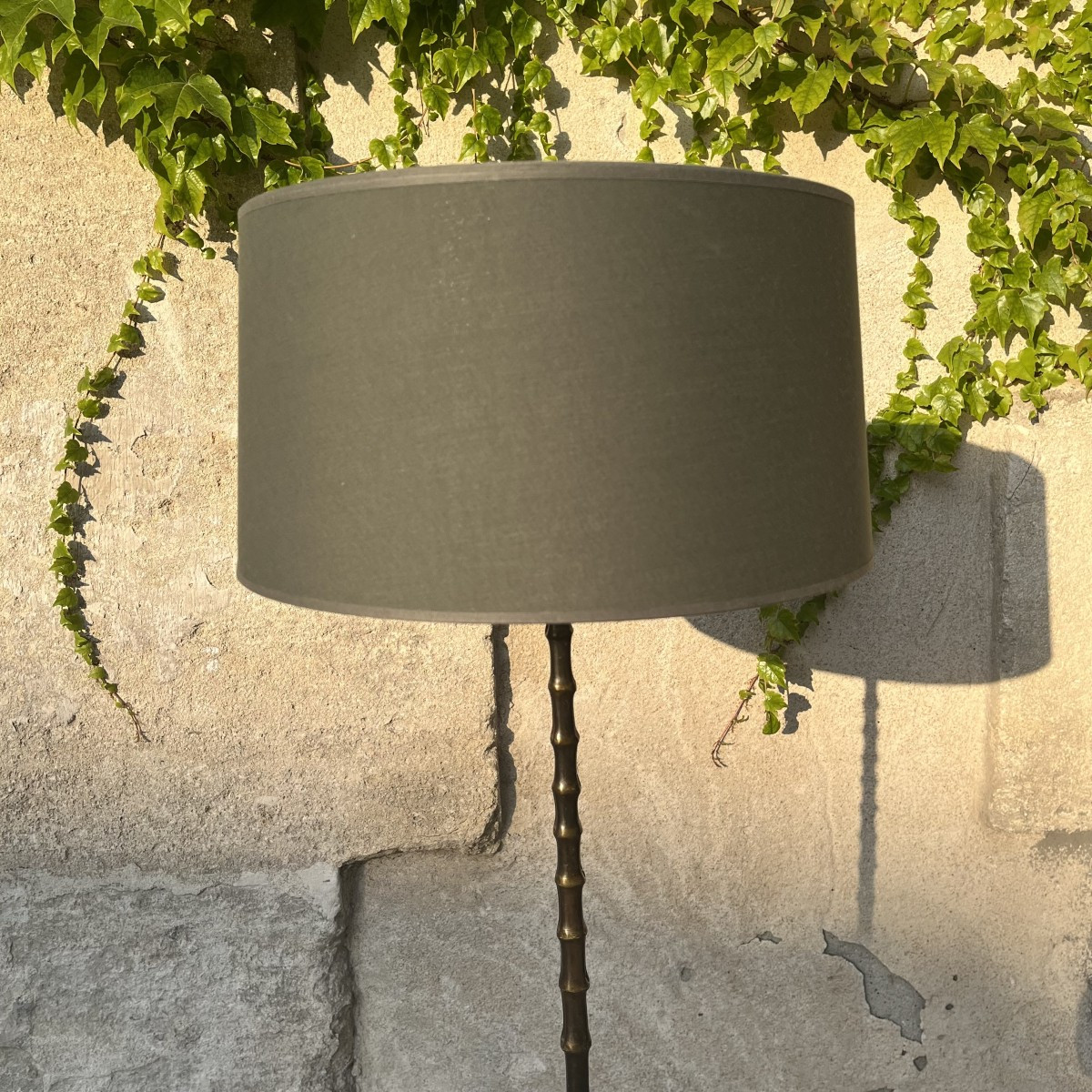 Bagues Bamboo-style Bronze Floor Lamp, Circa 1960-photo-3