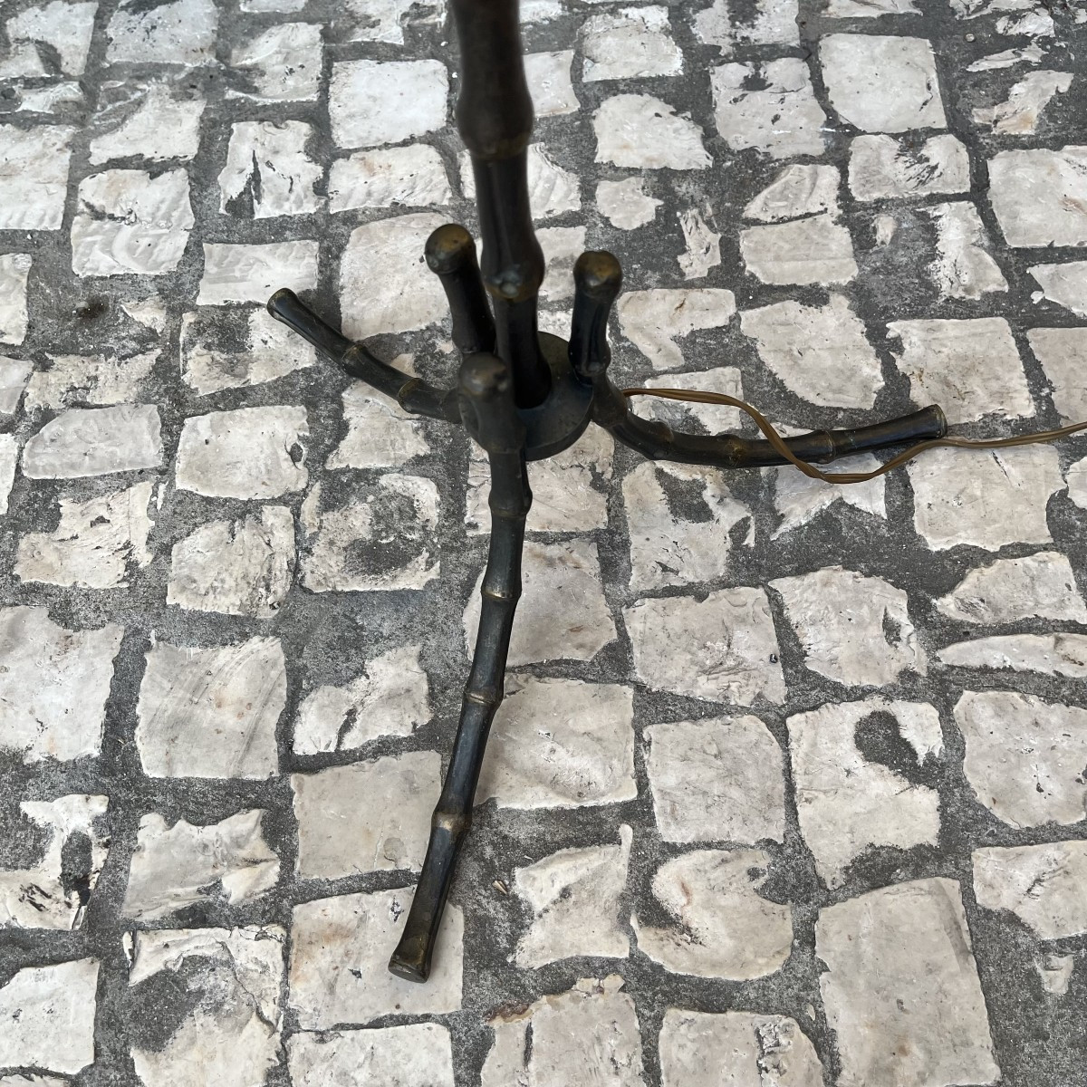 Bagues Bamboo-style Bronze Floor Lamp, Circa 1960-photo-4