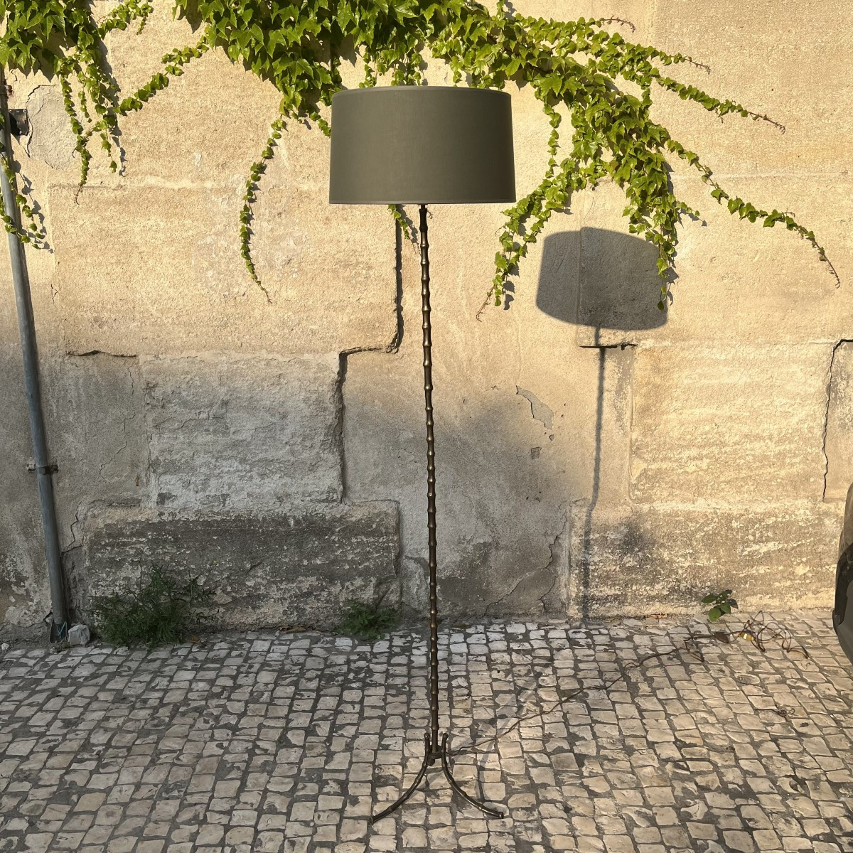 Bagues Bamboo-style Bronze Floor Lamp, Circa 1960