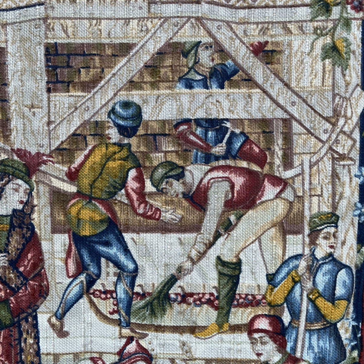 " Presseoir" Tapestry From The Robert Four Factory In Aubusson, Medieval Style -photo-2