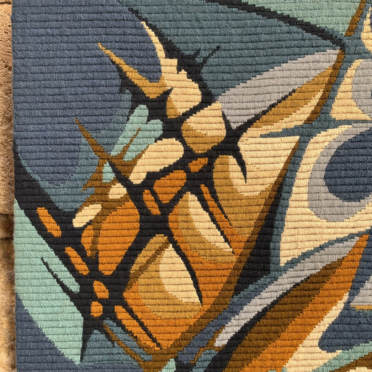 Tapestry “tempête” By Gilles Duvert Circa 1970-photo-3