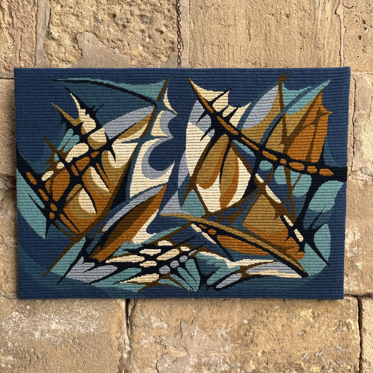 Tapestry “tempête” By Gilles Duvert Circa 1970