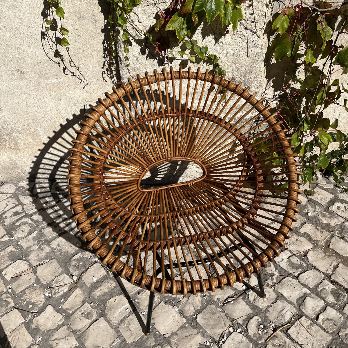 Rattan "sun" Armchair By Janine Abraham And Dirk Jan Rol Circa 1950-photo-3