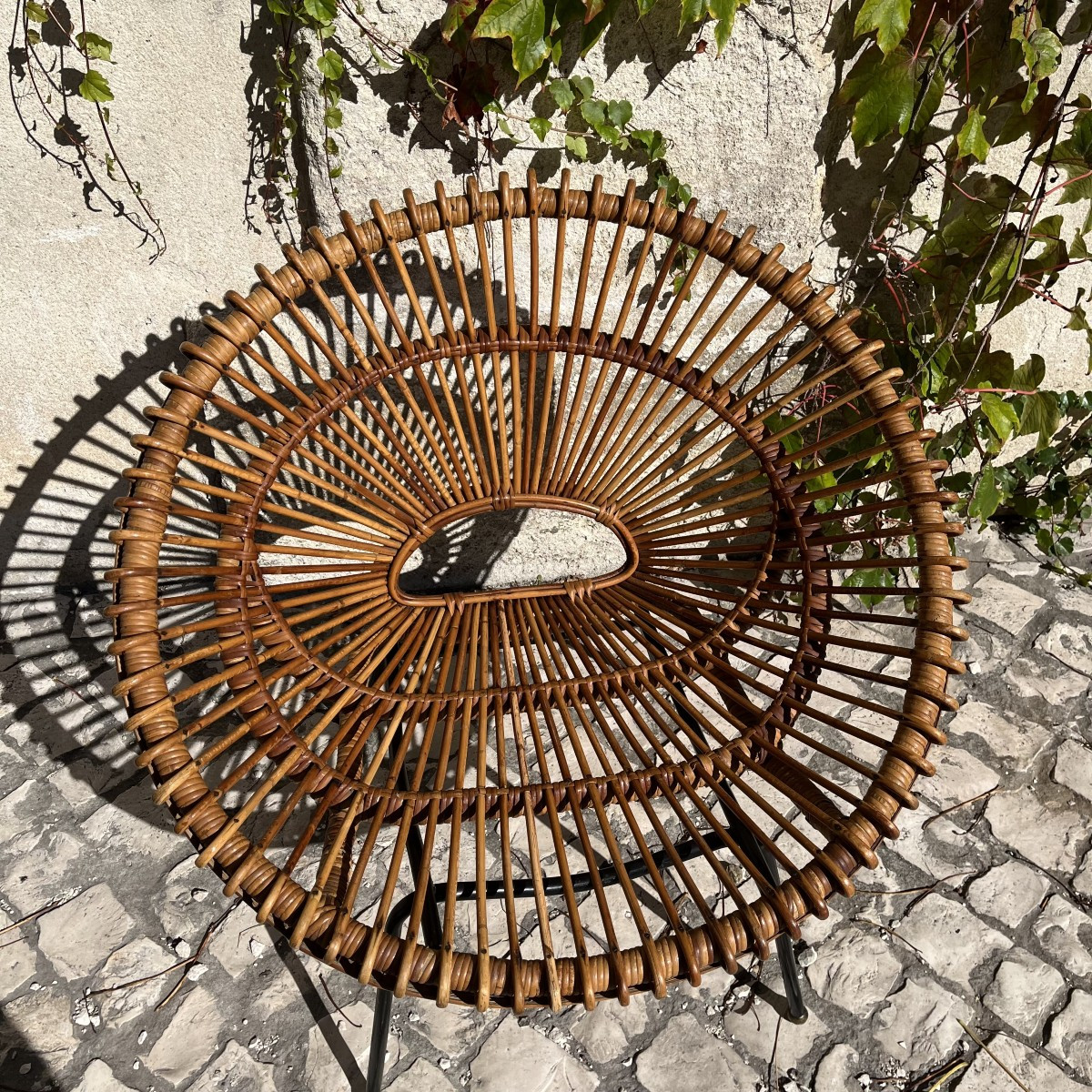 Rattan "sun" Armchair By Janine Abraham And Dirk Jan Rol Circa 1950-photo-4