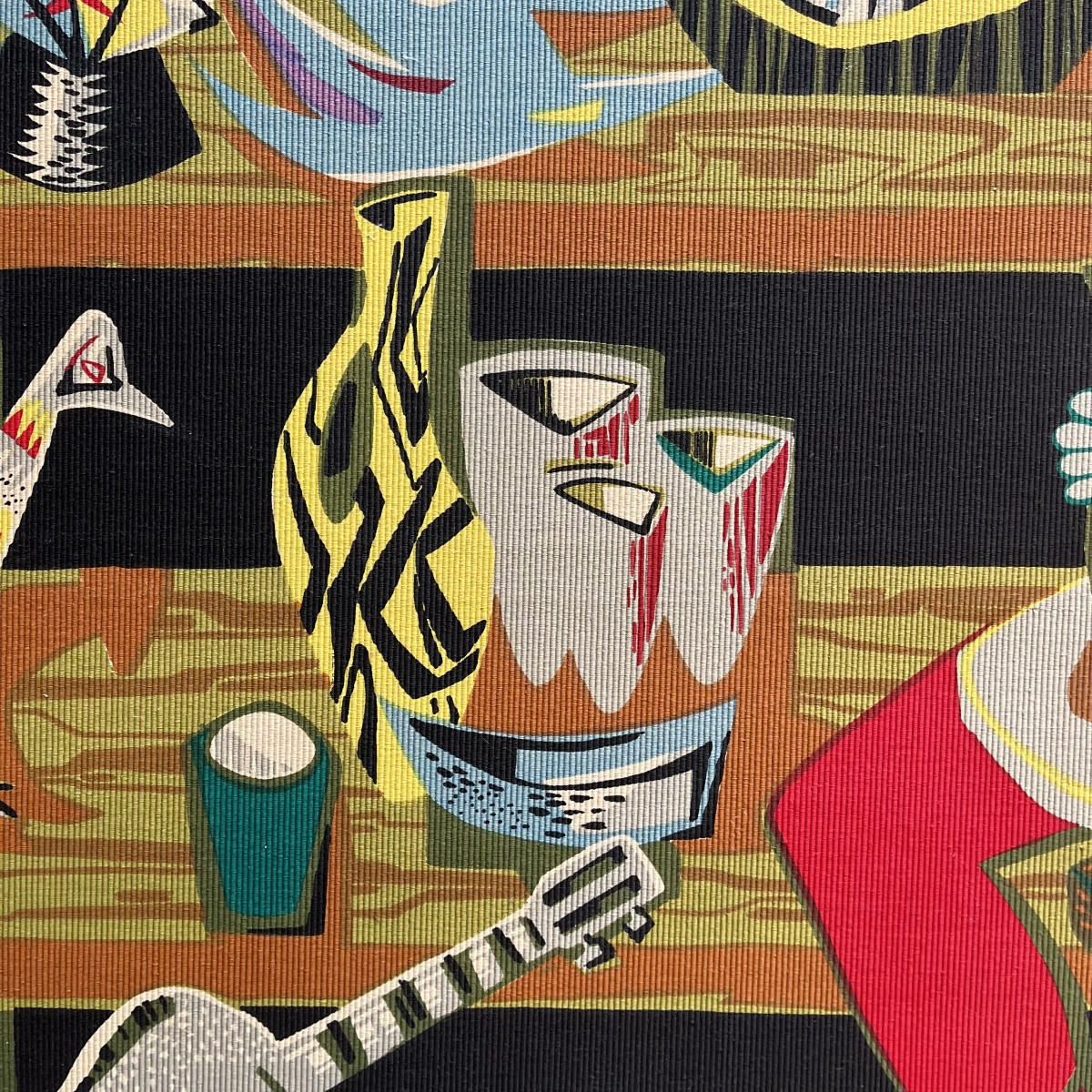 Tapisserie sérigraphie "le potier" de Robert Debieve circa 1950-photo-6